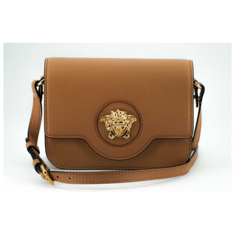 Versace Elegant Calf Leather Shoulder Bag in Brown, theFeinheit