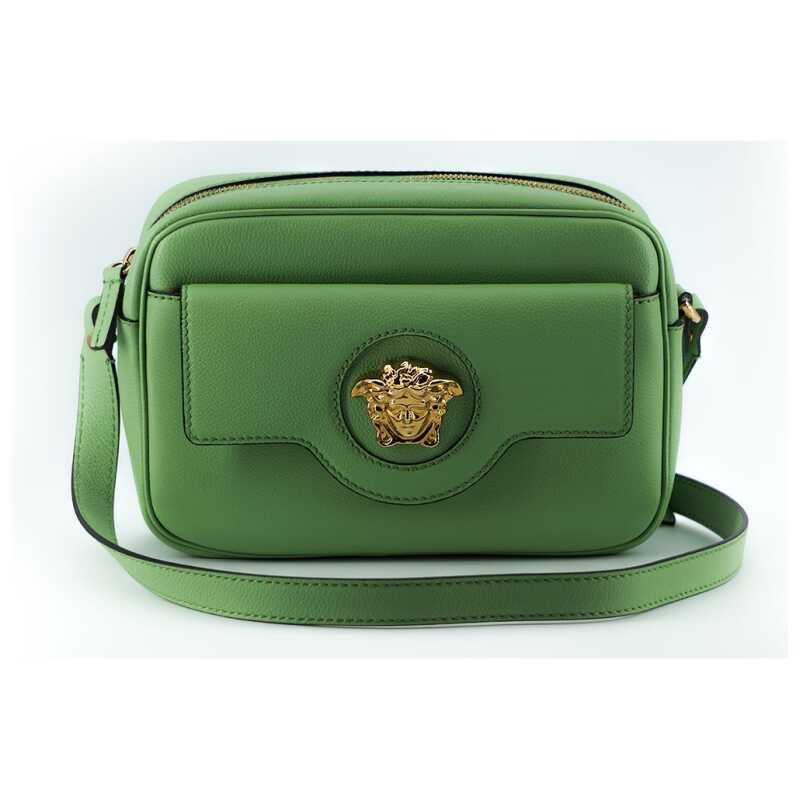 Versace Elegant Mint Green Leather Camera Case Bag, theFeinheit