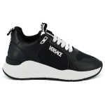 Versace Elegant Monochrome Leather Sneakers