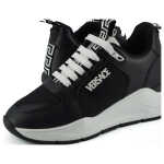Versace Elegant Monochrome Leather Sneakers 4