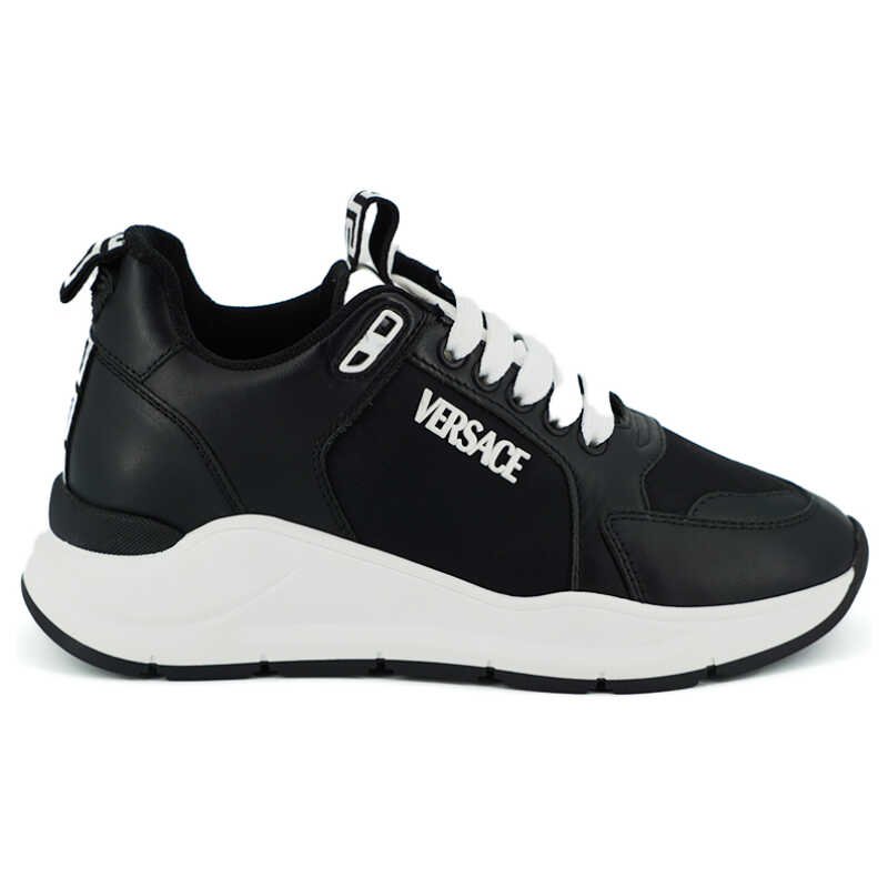 Versace Elegant Monochrome Leather Sneakers, theFeinheit
