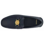 Versace Elegant Navy Blue Calf Leather Loafers 12