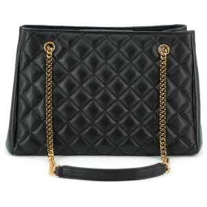 Versace Elegant Quilted Nappa Leather Tote Bag