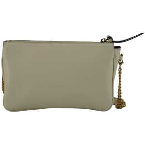 Versace Elegant White Lamb Leather Crossbody Pouch