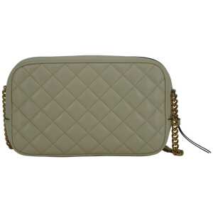 Versace Elegant White Leather Camera Shoulder Bag