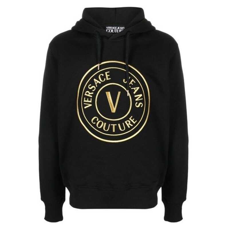 Versace Jeans Chic Black Hooded Sweatshirt, theFeinheit