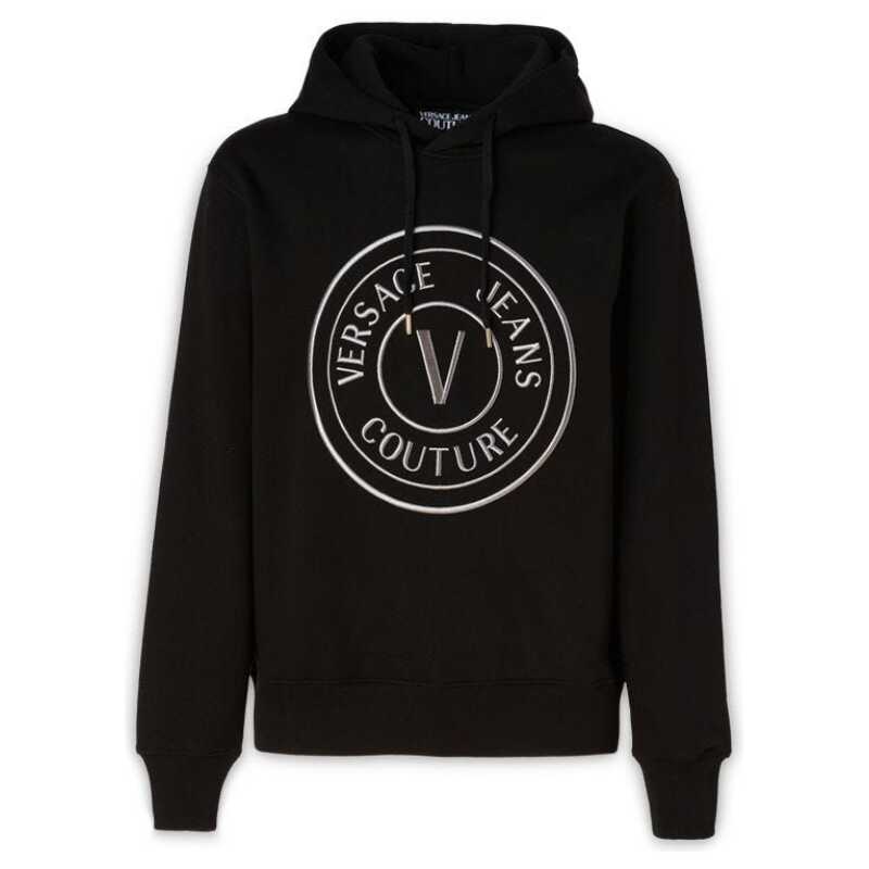 Versace Jeans Stunning Hooded Black Cotton Sweatshirt, theFeinheit