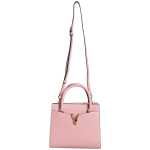 Versace Pink Small Top Handle Grainy Calf Leather Crossbody Bag