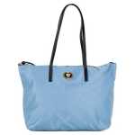 Versace Portuna Medusa Medium Cornflower Blue Nylon Leather Tote Bag Purse 5
