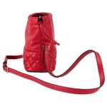 Versace Red Quilted Leather Drawstring Shoulder Bag Bucket Crossbody Handbag 2