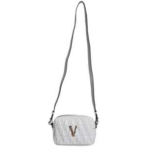 Versace White Quilted Nappa Leather Crossbody Shoulder Bag