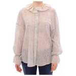 Vika Gazinskaya Elegant Blue Cotton Tunic Blouse