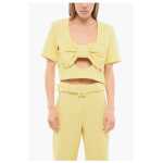 Viktor Rolf Cropped Bandeau Bow Top With Deep Neckline