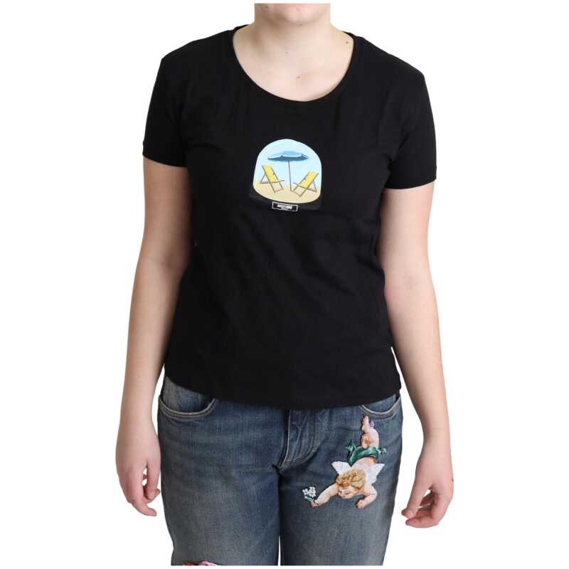 Moschino Black Printed Cotton Short Sleeves T-shirt, theFeinheit