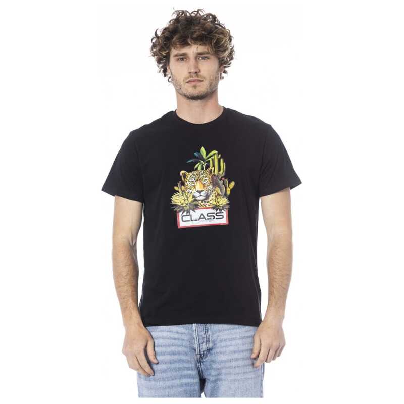 Cavalli Class Black Cotton Men T-Shirt, theFeinheit