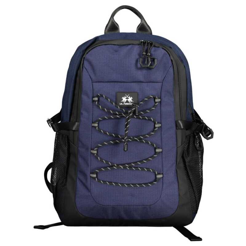 La Martina Blue Polyester Men Backpack, theFeinheit