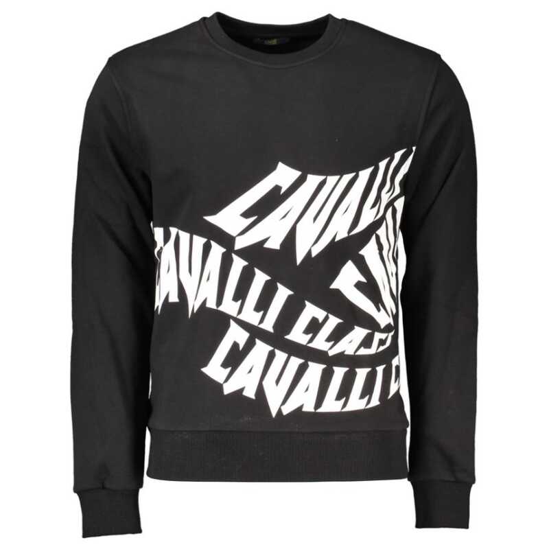 Cavalli Class Black Cotton Men Sweater, theFeinheit