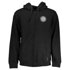 Vans Sleek Black Zip Hoodie with Logo Print