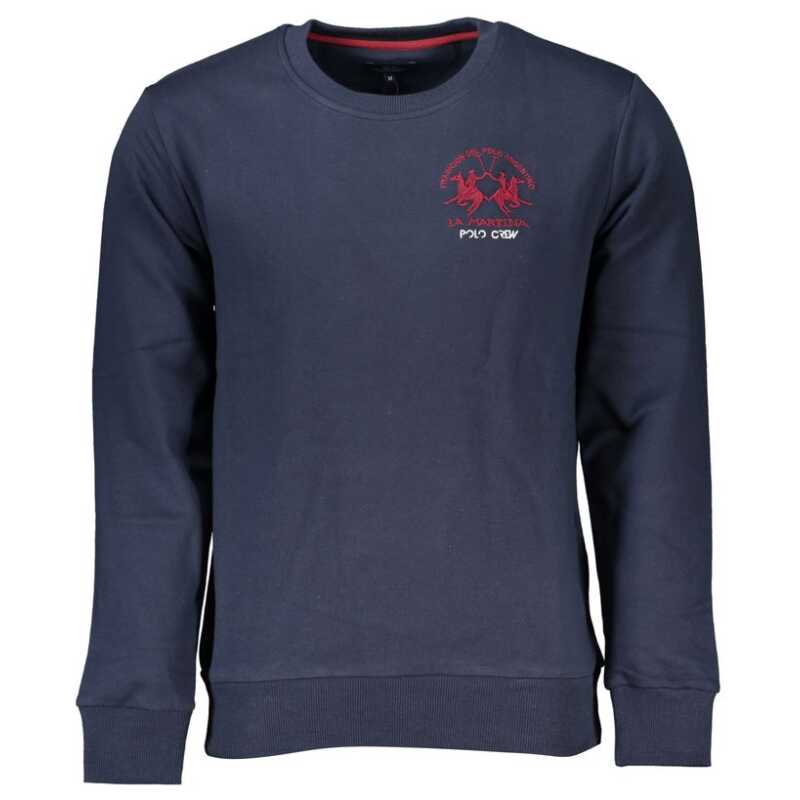 La Martina Chic Blue Crew Neck Embroidered Sweatshirt, theFeinheit
