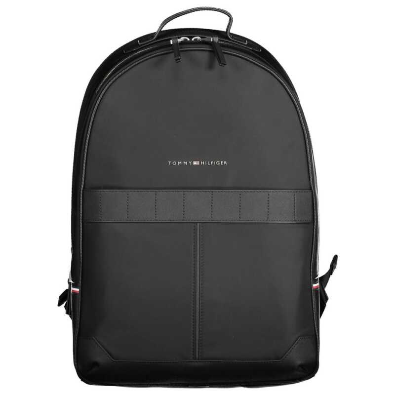 Tommy Hilfiger Black Polyester Men Backpack, theFeinheit