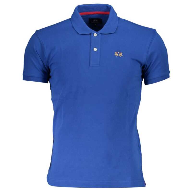 La Martina Blue Cotton Men Polo Shirt, theFeinheit