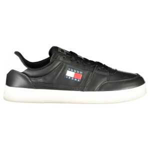 Tommy Hilfiger Black Leather Men Sneaker