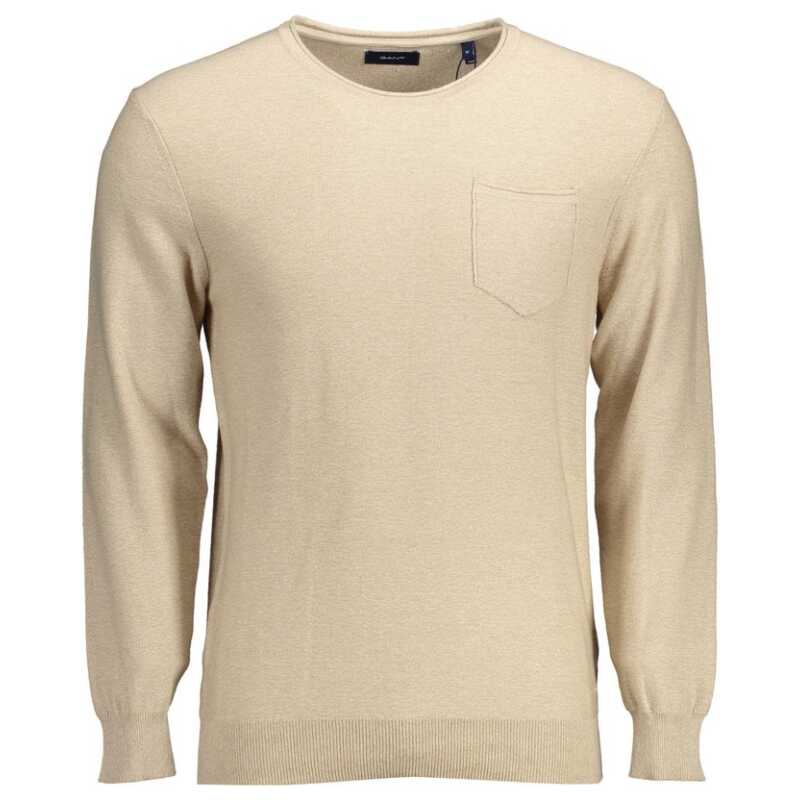 Gant Beige Cotton Men Sweater, theFeinheit