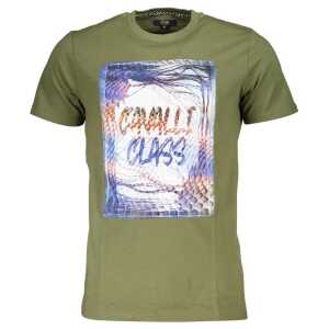 Cavalli Class Green Cotton Men T-Shirt