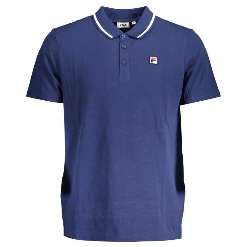 Fila Classic Blue Cotton Polo with Contrast Details, theFeinheit