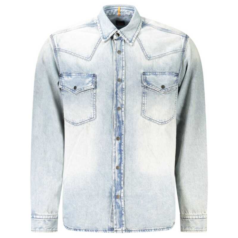 Hugo Boss Light Blue Cotton Men Shirt, theFeinheit