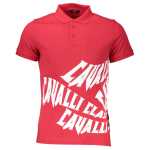 Cavalli Class Red Cotton Polo Shirt