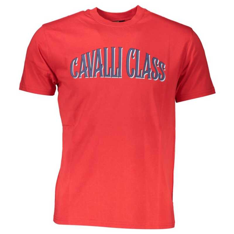 Cavalli Class Red Cotton Men T-Shirt, theFeinheit