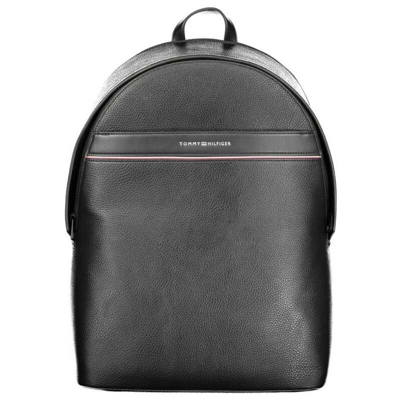 Tommy Hilfiger Black Polyester Men Backpack, theFeinheit