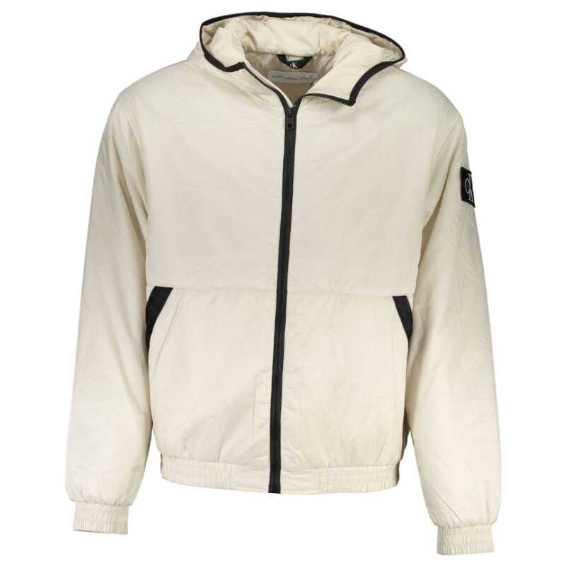 Calvin Klein Elegant Beige Hooded Jacket – Timeless Outerwear, theFeinheit