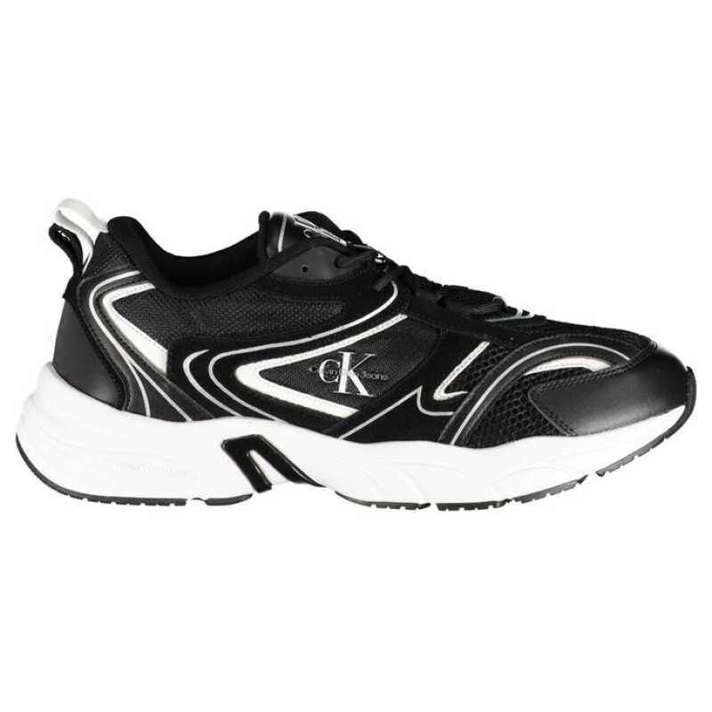 Calvin Klein Sleek Black Lace-Up Sneakers with Contrast Details, theFeinheit