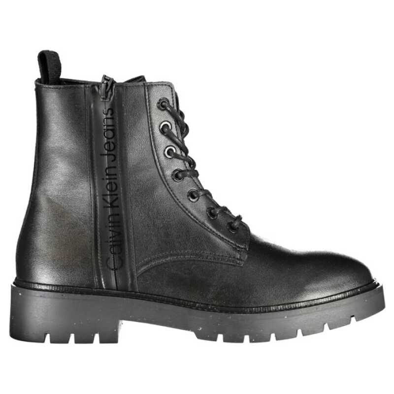 Calvin Klein Sleek Black Ankle Boots with Laces and Zip Detail, theFeinheit