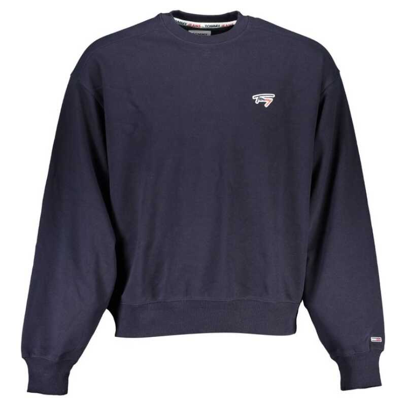 Tommy Hilfiger Chic Blue Crew Neck Sweater with Logo Detail, theFeinheit