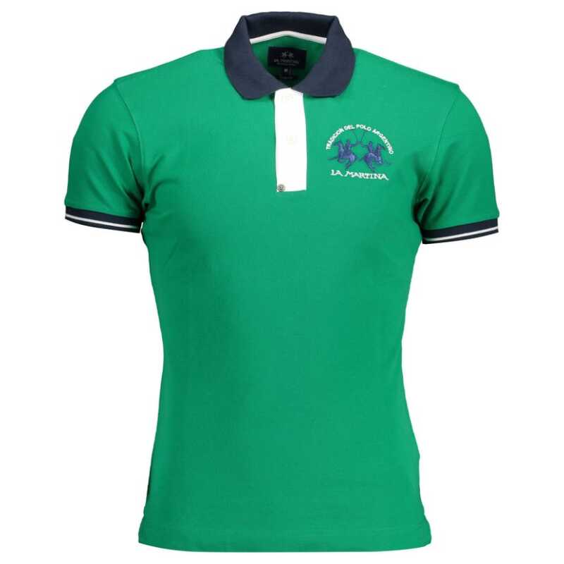 La Martina Green Cotton Men Polo Shirt, theFeinheit