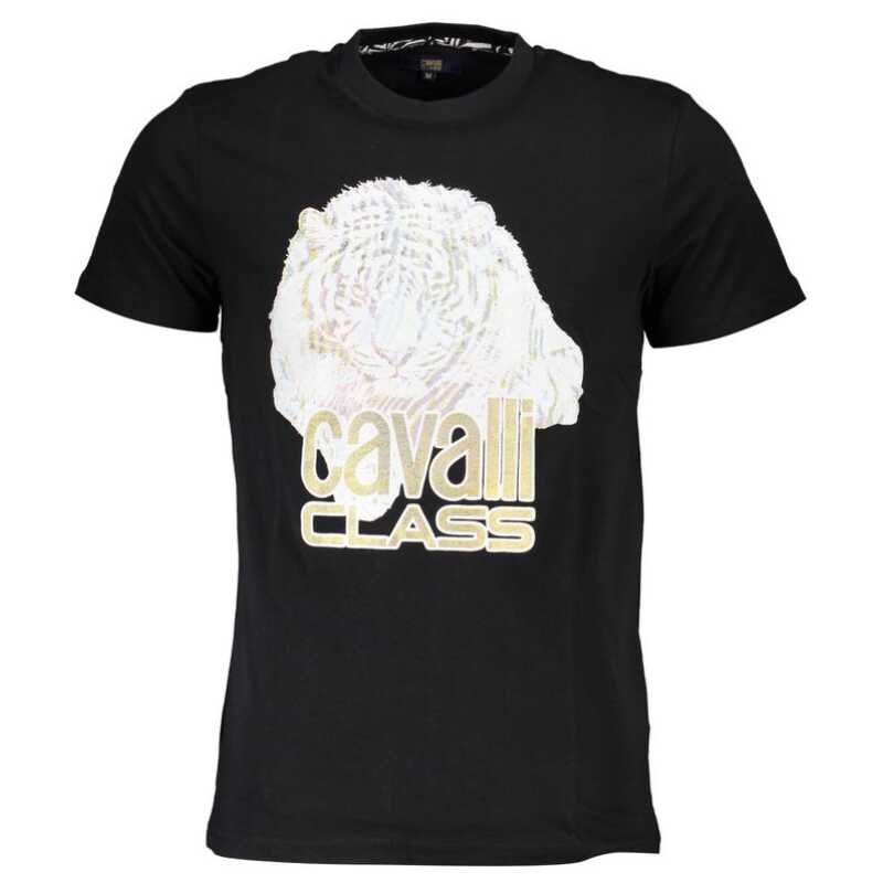 Cavalli Class Black Cotton Men T-Shirt, theFeinheit