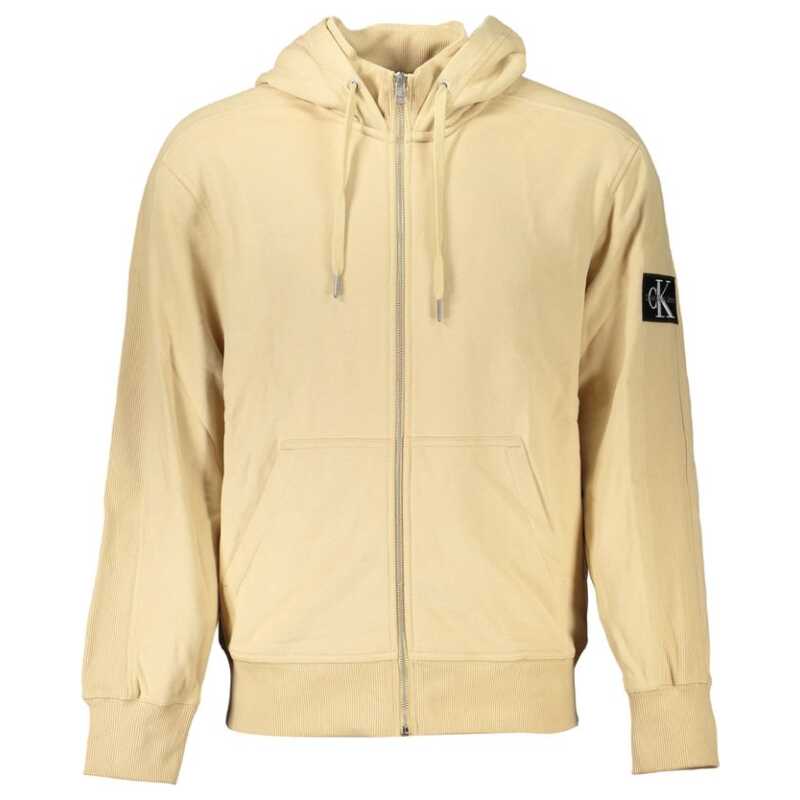 Calvin Klein Elegant Beige Zip Hooded Sweatshirt, theFeinheit