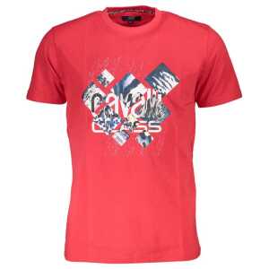 Cavalli Class Red Cotton Men T-Shirt