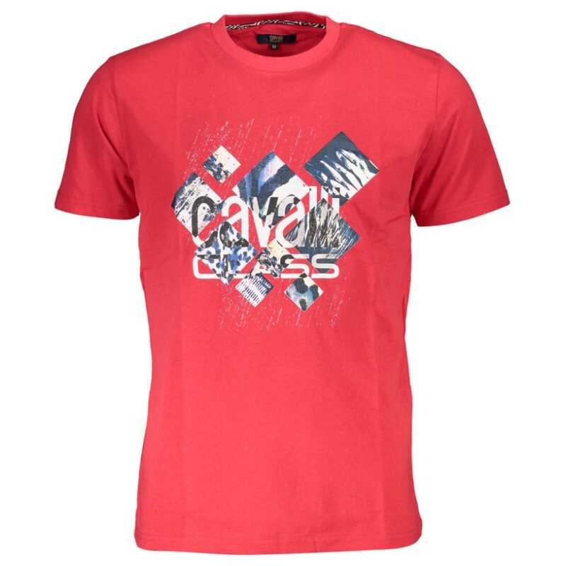 Cavalli Class Red Cotton Men T-Shirt, theFeinheit