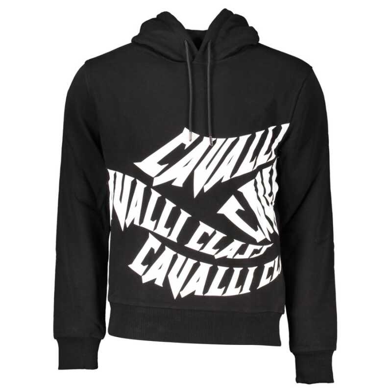 Cavalli Class Black Cotton Men Sweater, theFeinheit