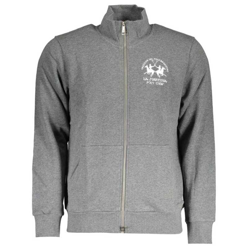 La Martina Gray Cotton Men Sweater, theFeinheit