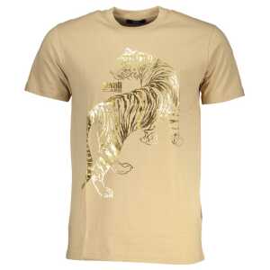 Cavalli Class Beige Cotton T-Shirt