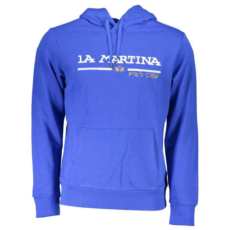 La Martina Blue Cotton Men Sweater, theFeinheit