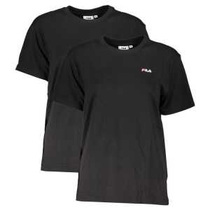 Fila Black Cotton Women T-Shirt