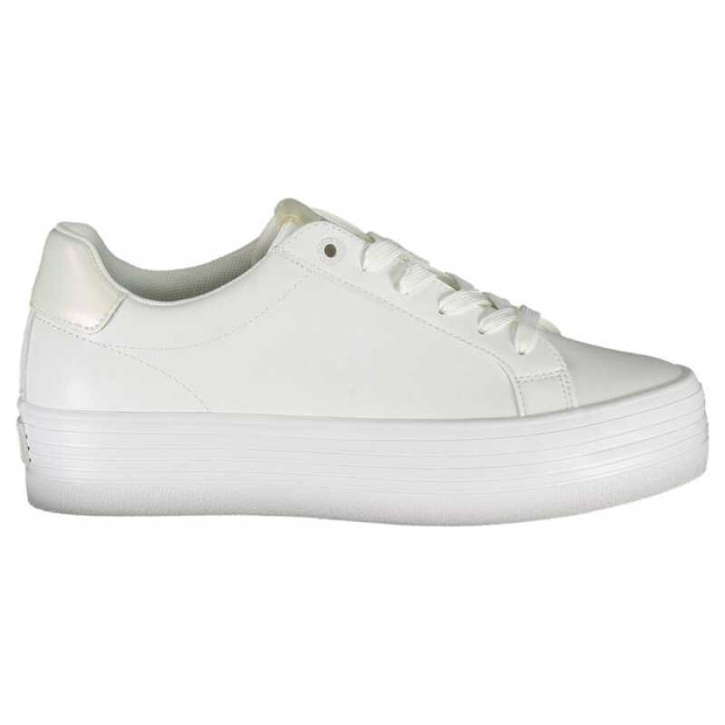 Calvin Klein Sleek White Lace-Up Sneakers with Contrast Detail, theFeinheit
