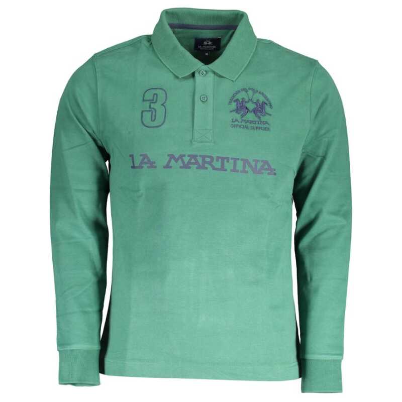 La Martina Green Cotton Men Polo Shirt, theFeinheit