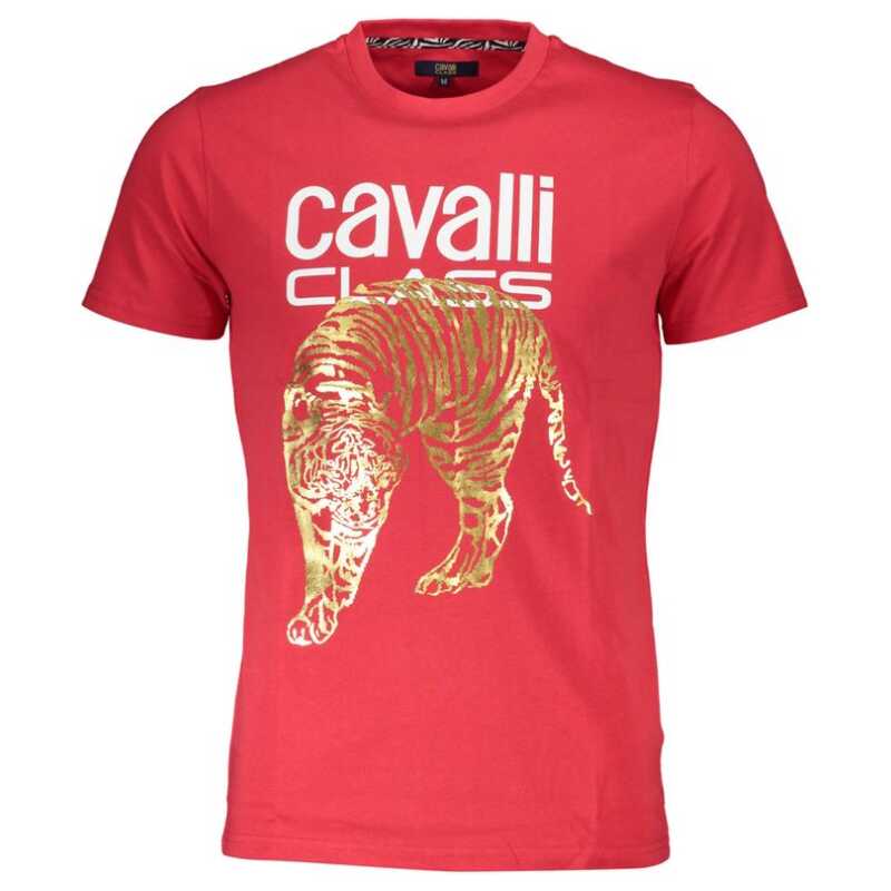 Cavalli Class Red Cotton Men T-Shirt, theFeinheit